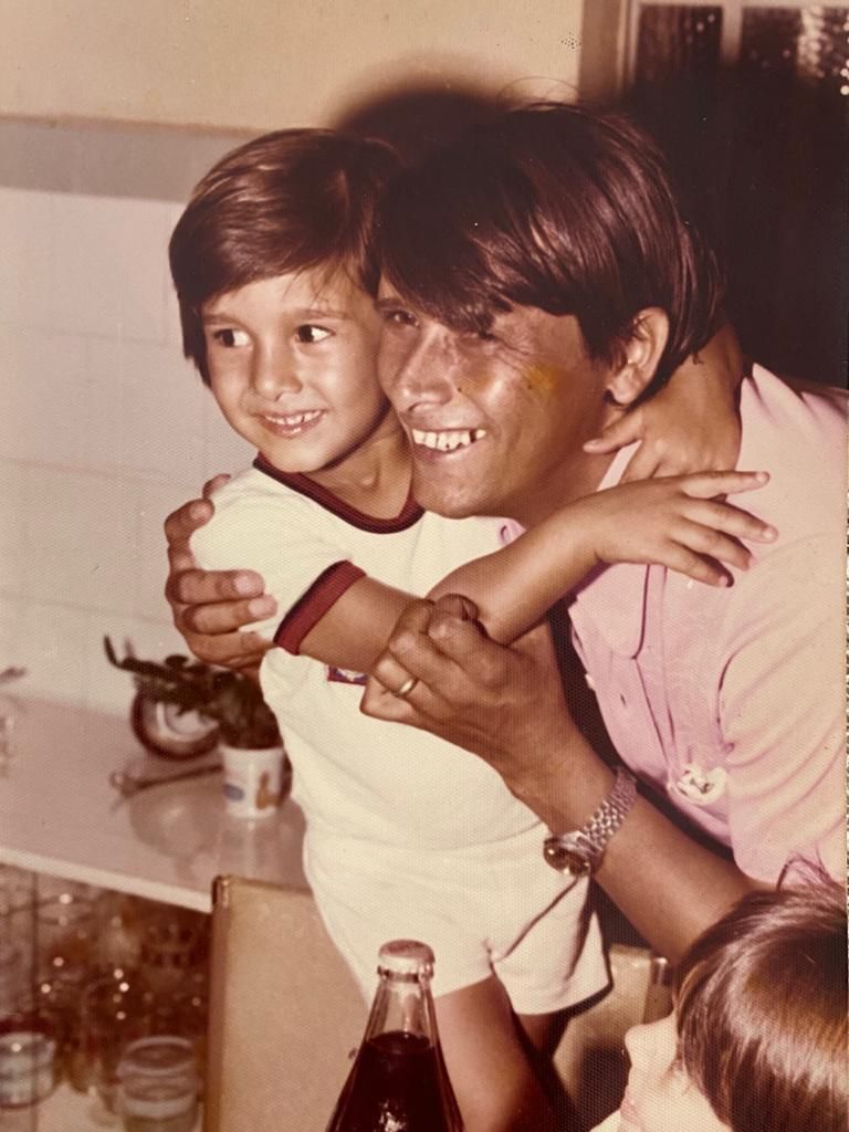 Sr. José Roberto Vilela com Hudson criança, foto histórica da família